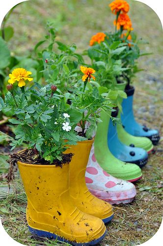 Charming Boot Planters Parade