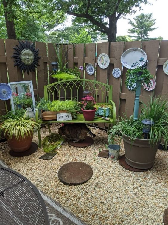 Charming Plate-Decorated Fence