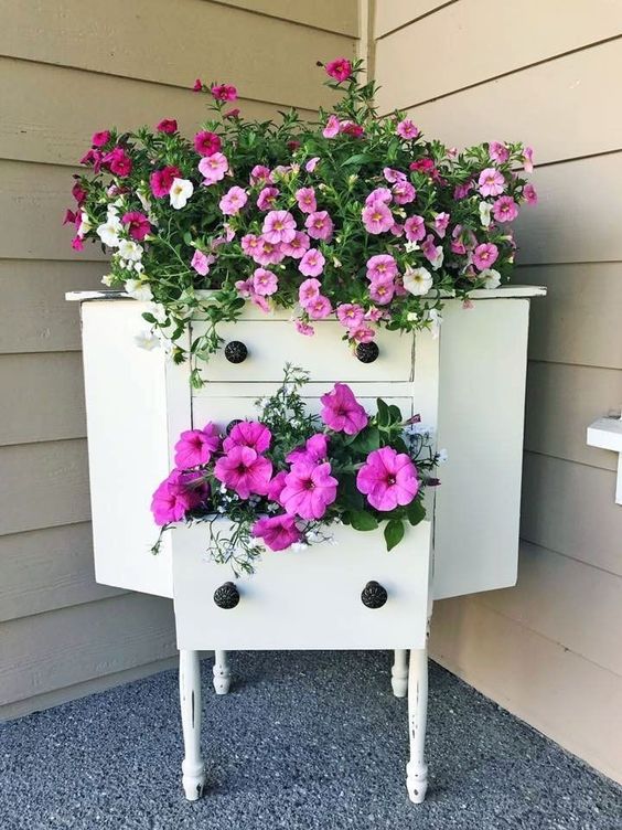 Charming Vintage Cabinet Planter