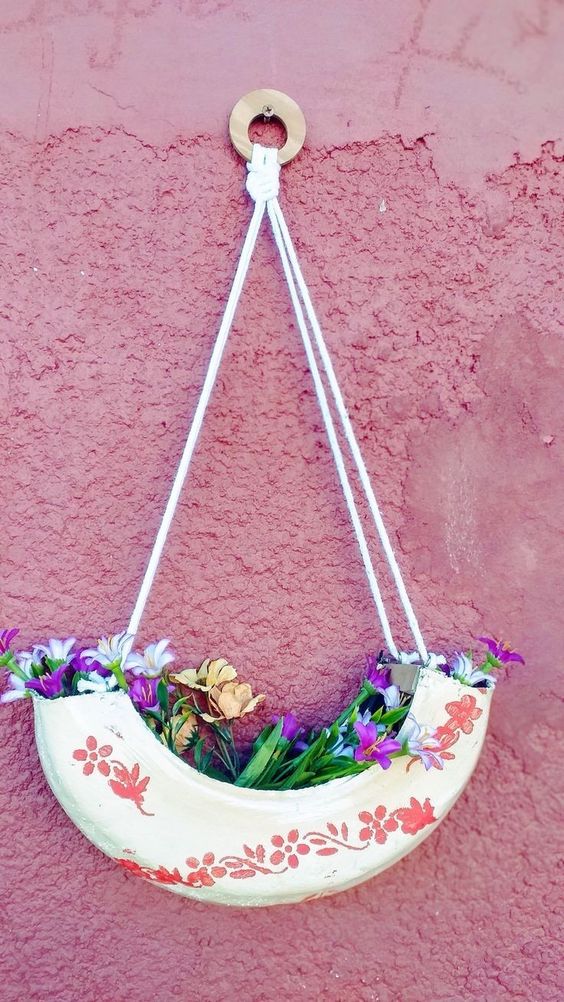 Elegant Hanging Half-Tire Planter