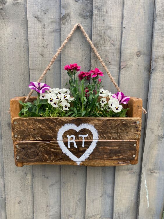 Hanging Pallet Planter Box