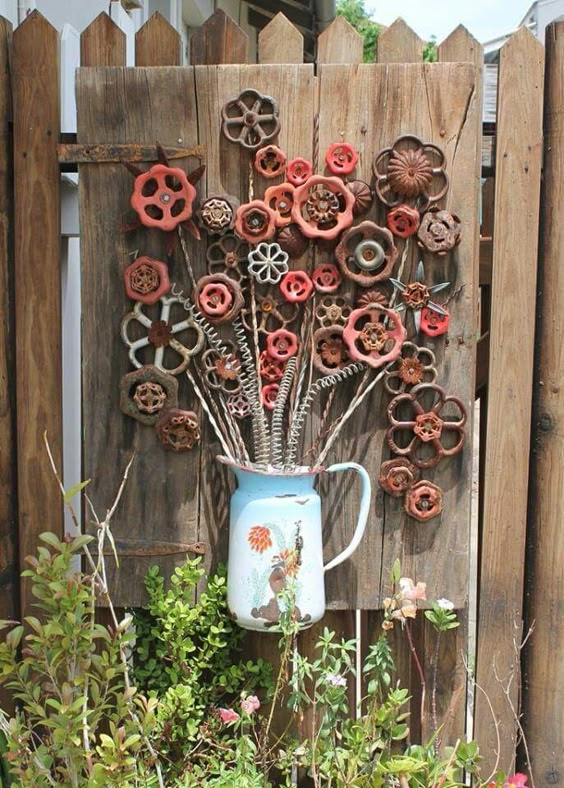 Industrial Flower Art Fence