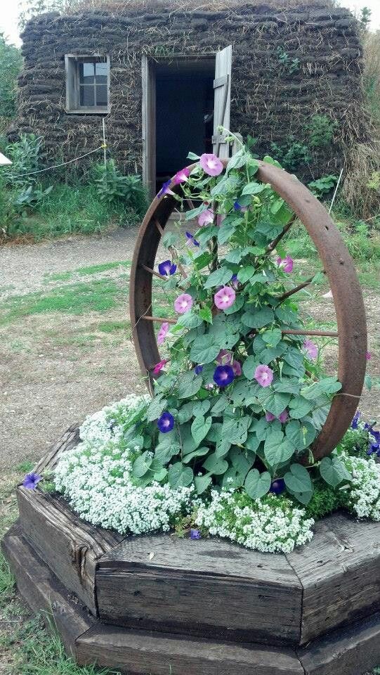 Inspired Rustic Wheel Raised Bed