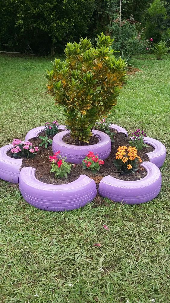 Lavender Tire Flower Circle