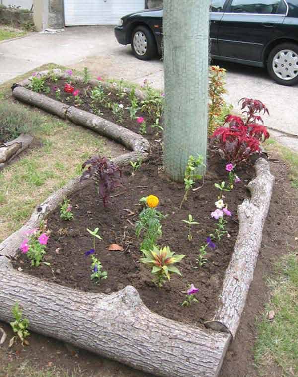 Natural Tree Log Edging