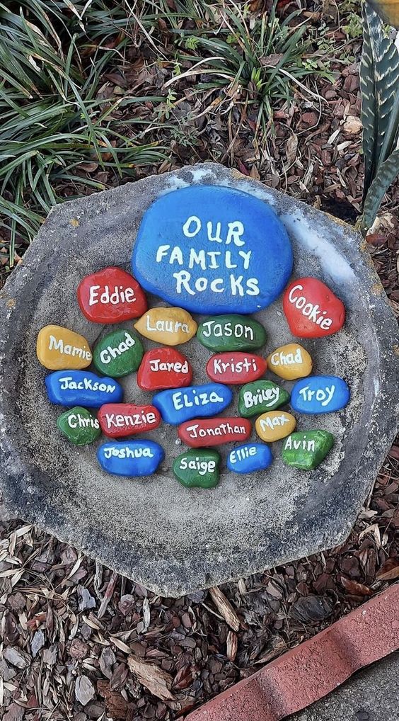 Personalized Family Pebble Art