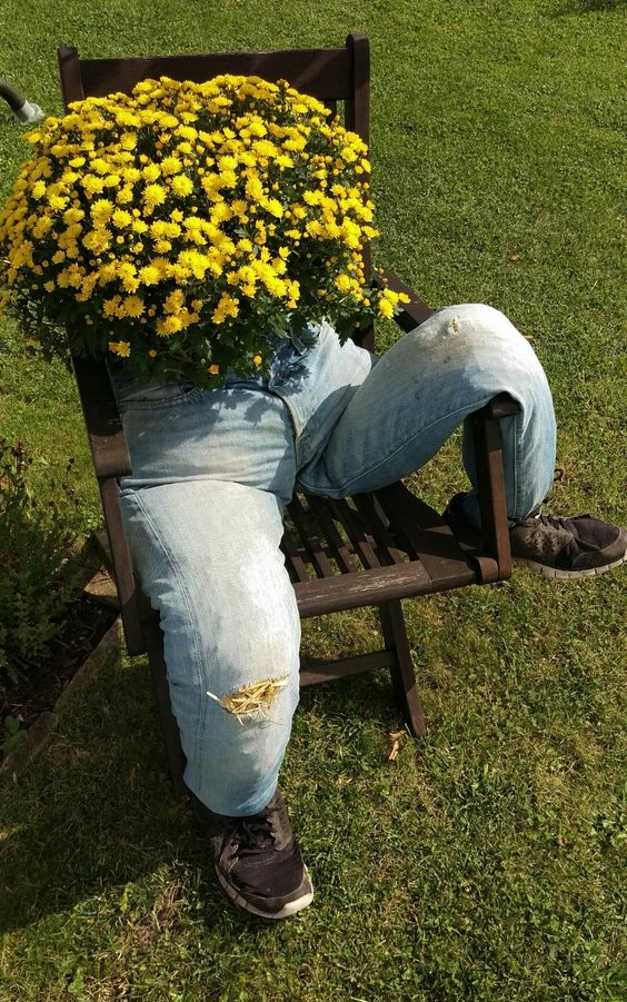 Playful Denim Pants Planter