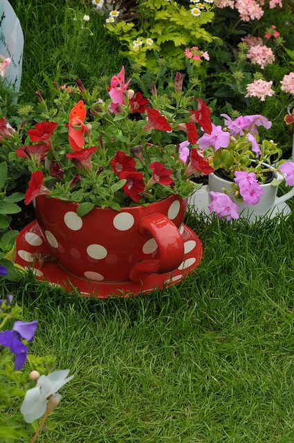 Playful Teacup Raised Planter