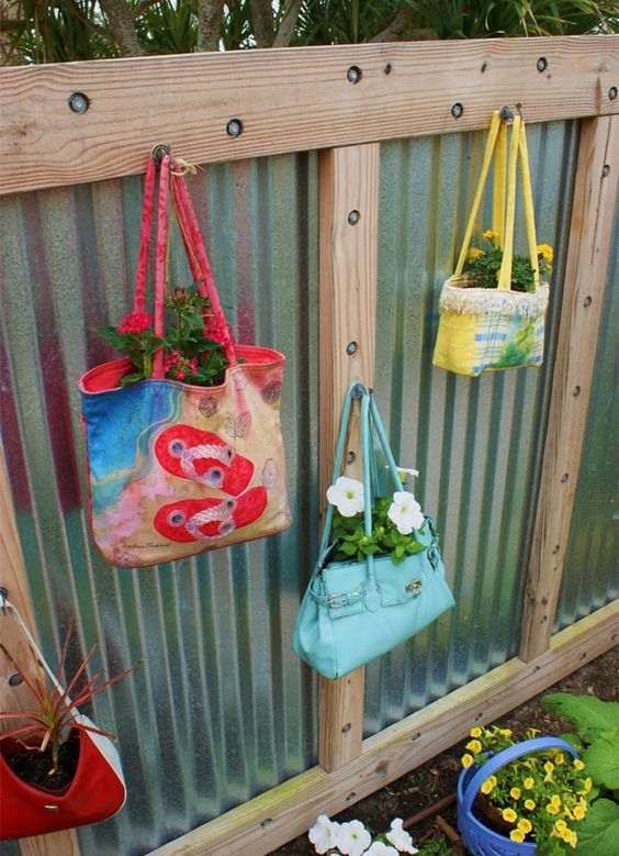 Quirky Handbag Planter Fence