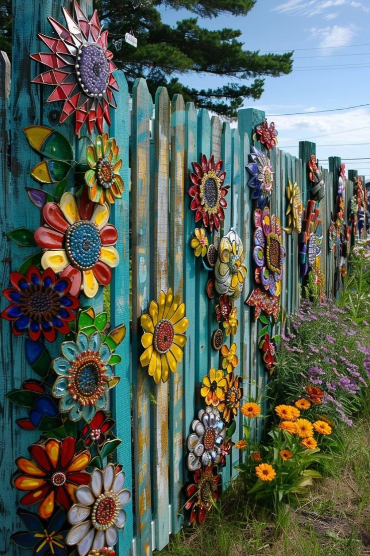 Radiant Mosaic Flower Fence