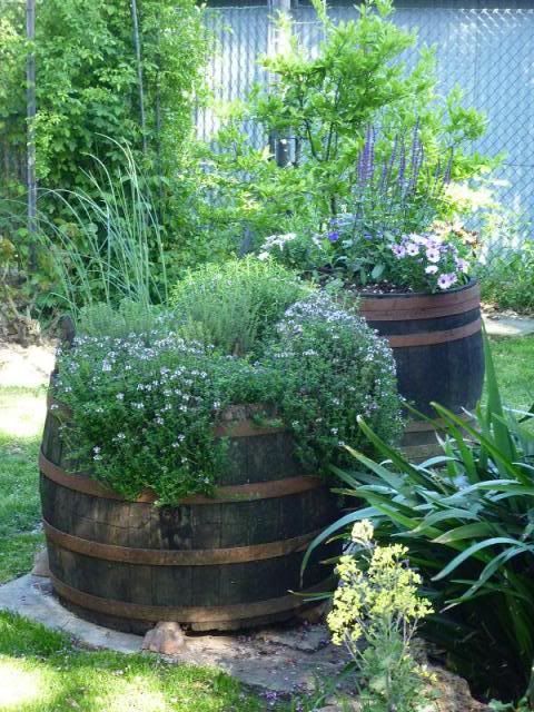 Rustic Barrel Raised Garden Bed