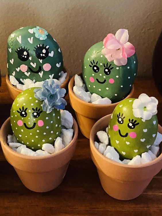 Smiling Cactus Pebbles