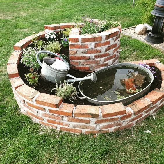 Spiral Brick Garden Bed