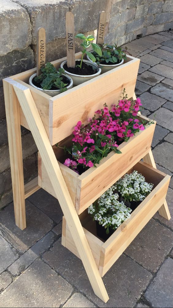 Stylish Tiered Wooden Pallet Planter