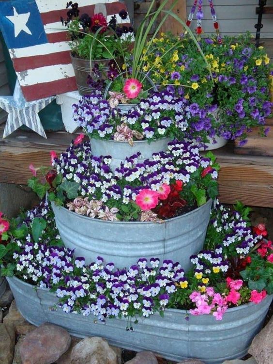 Tiered Metal Planter Garden