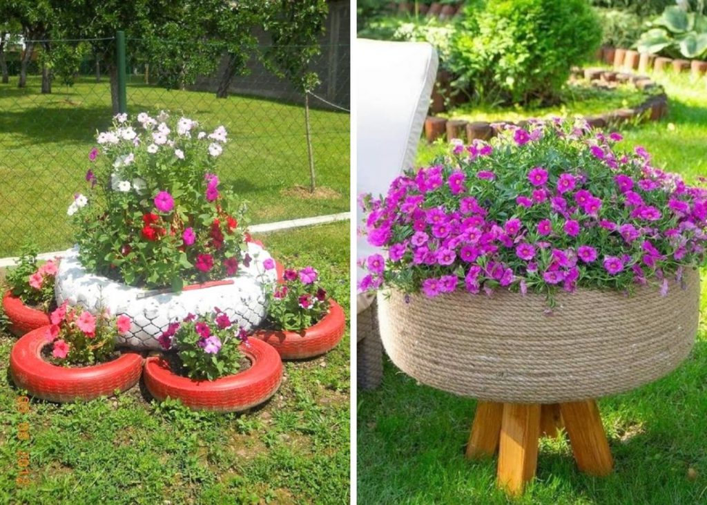 Tire Flower Planter Idea