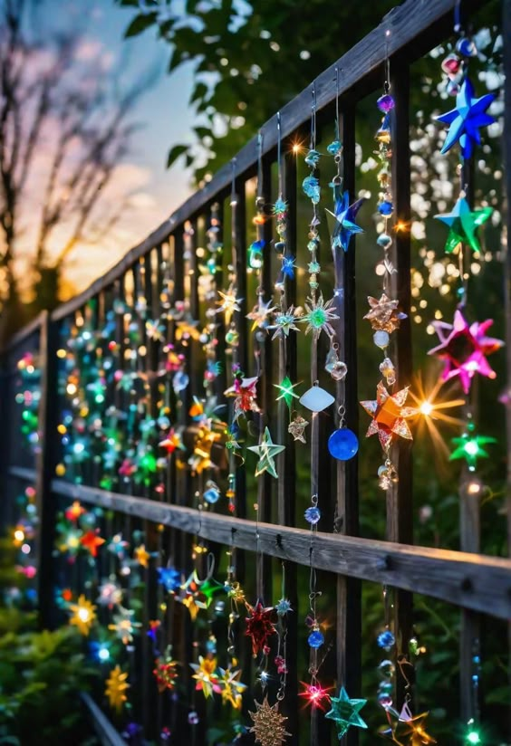 Twinkling Starry Night Fence