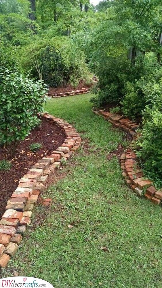 Vintage Brick Path Edging