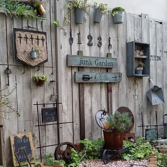 Vintage Junk Garden Fence