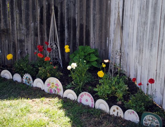 Vintage Plate Garden Edging