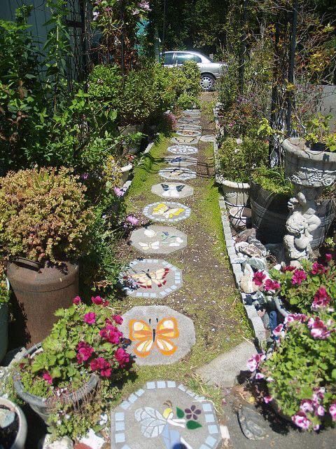 Whimsical Butterfly Mosaic Pathway