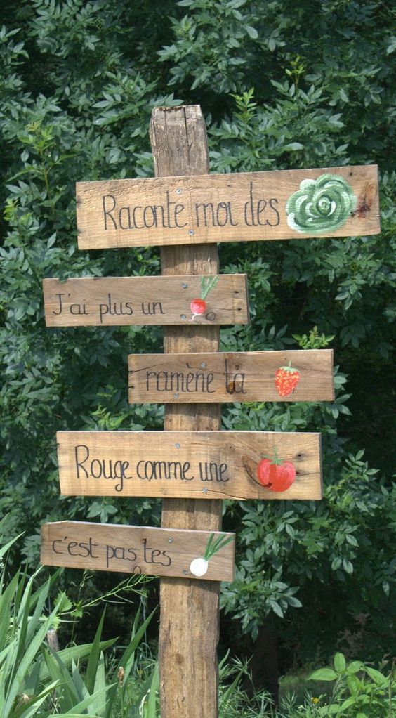 Whimsical Garden Signpost from Recycled Pallets