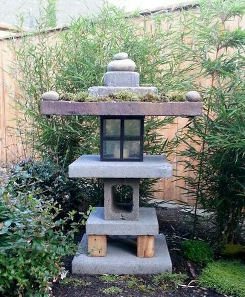 Charming Cinder Block Garden Lantern