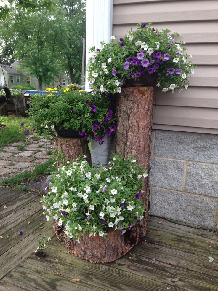 Charming Tree Stump Planters