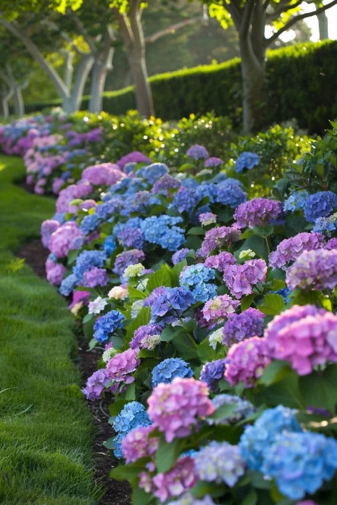 Enchanting Hydrangea Blossom Border