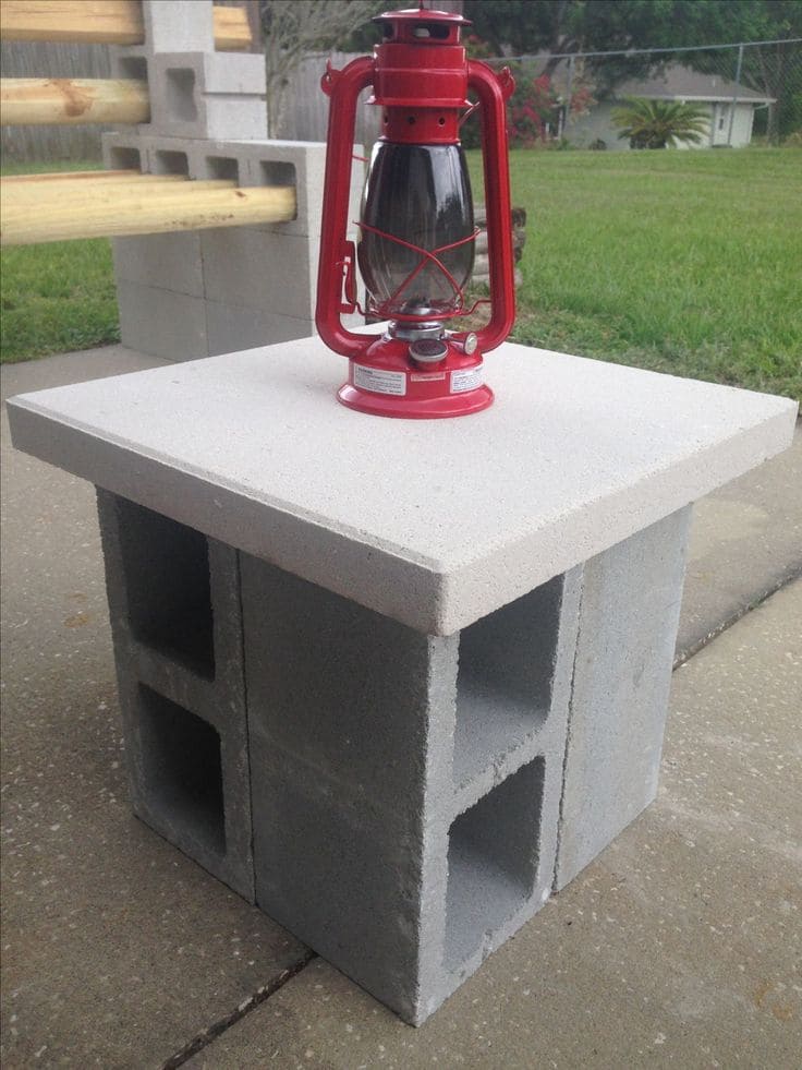 Minimalist Cinder Block Side Table