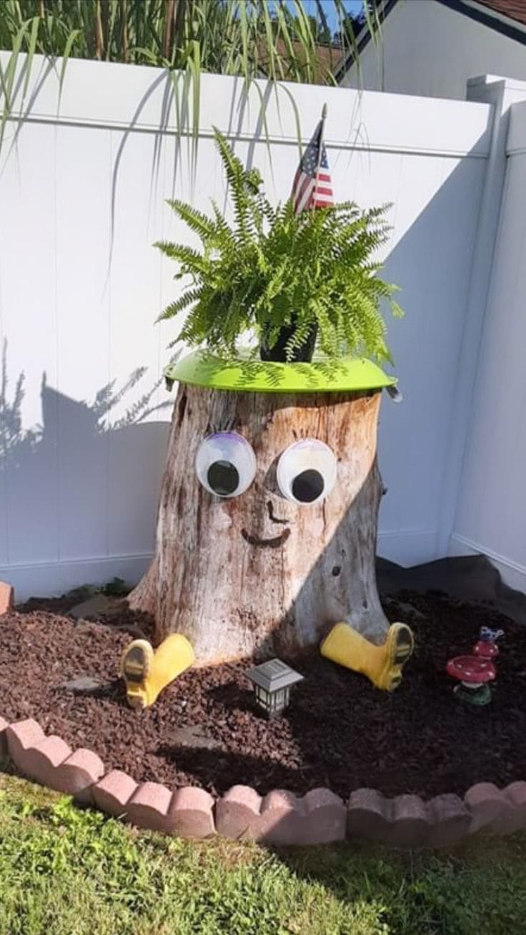 Quirky Tree Stump Character