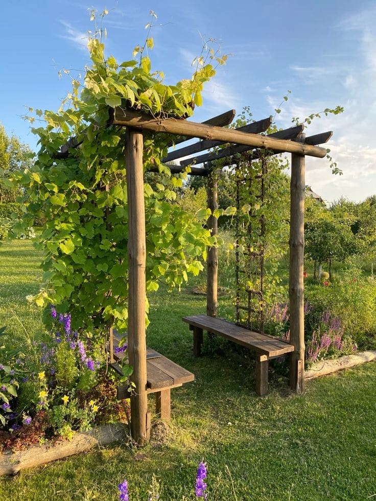 Rustic Wooden Garden Pergola