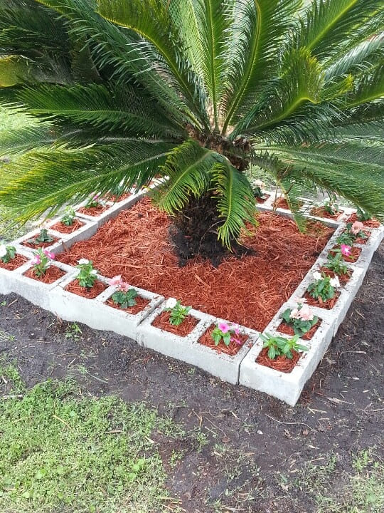 Vibrant Cinder Block Planter Border