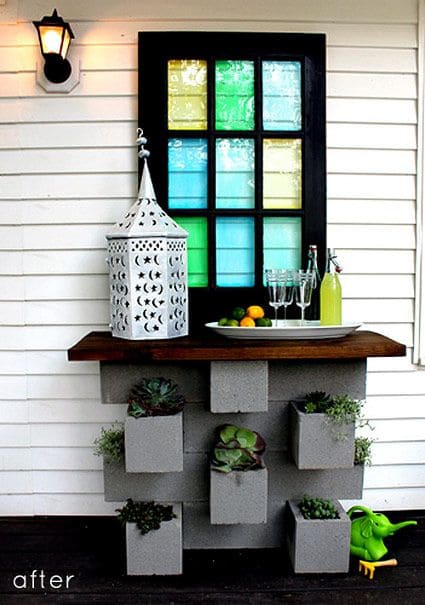 Vibrant Outdoor Cinder Block Bar