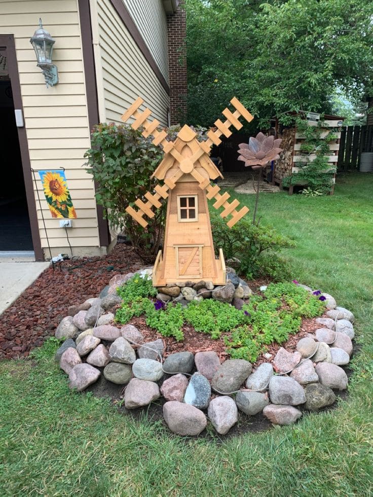 Whimsical Wooden Windmill