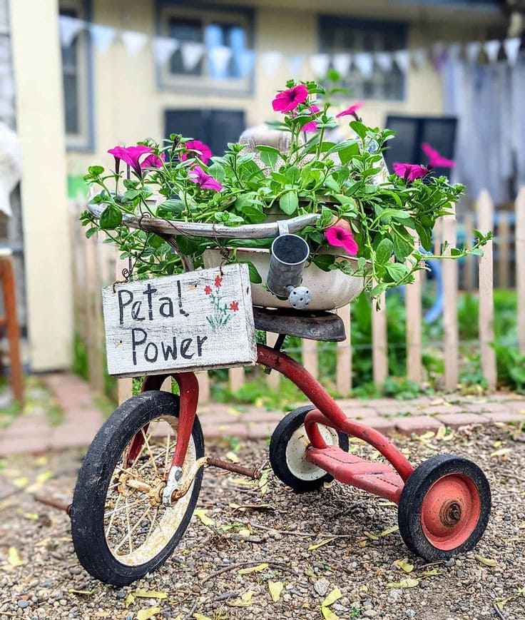 Adorable Tricycle Petal Power Planter