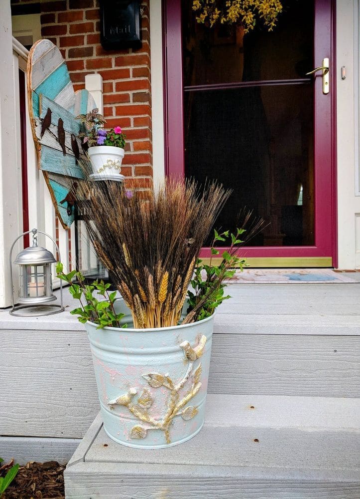 Charming Rustic Planter with Artistic Details