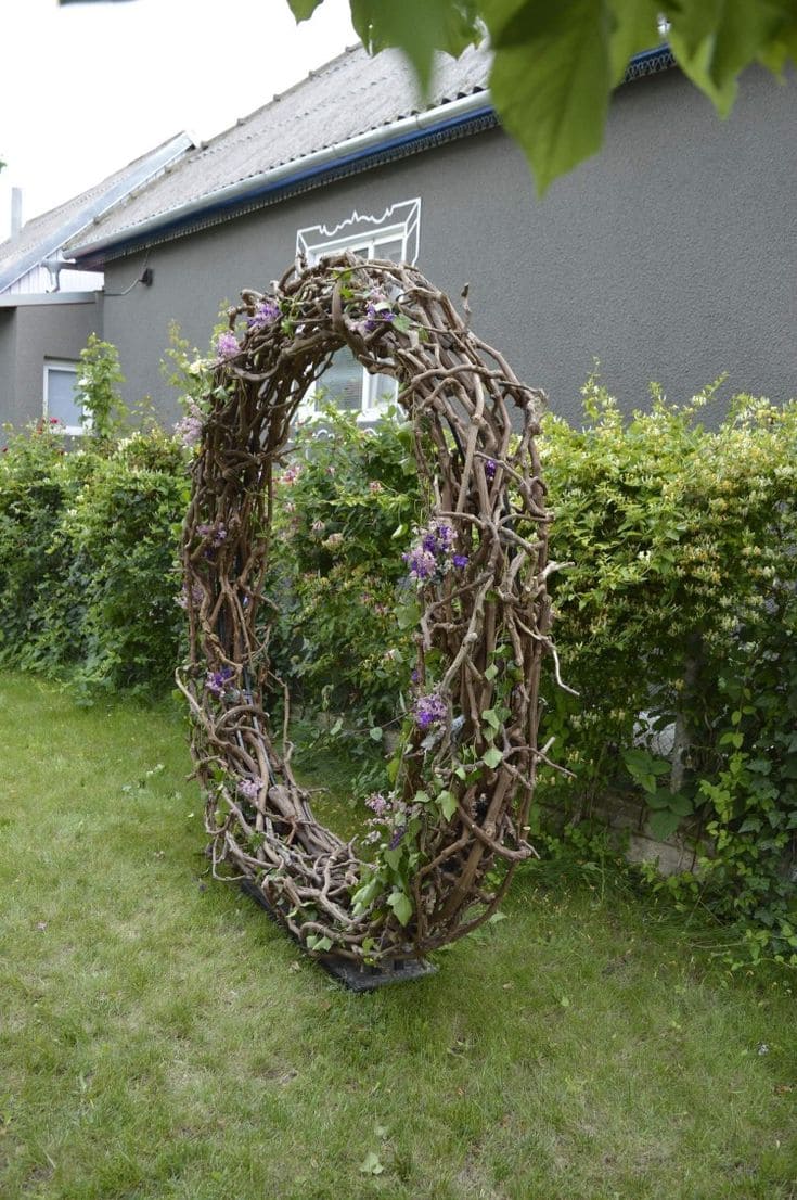 Charming Rustic Twig Garden Trellis