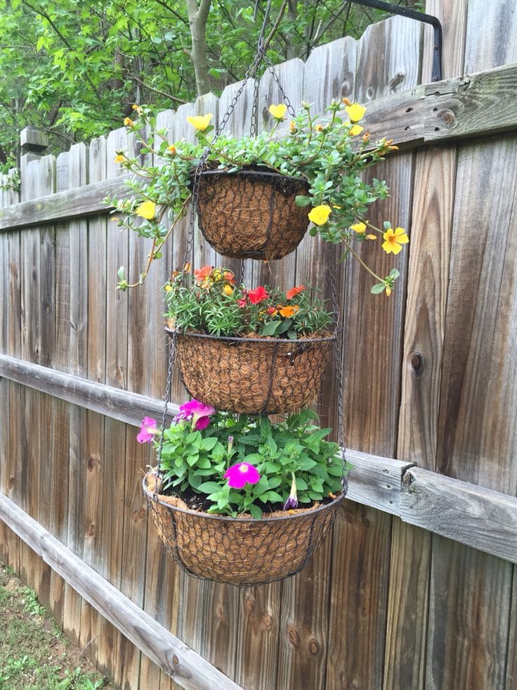 Charming Tiered Hanging Basket Garden