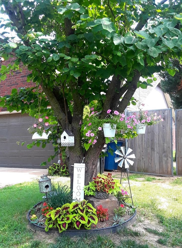 Charming Tree Surround With Hanging Accents