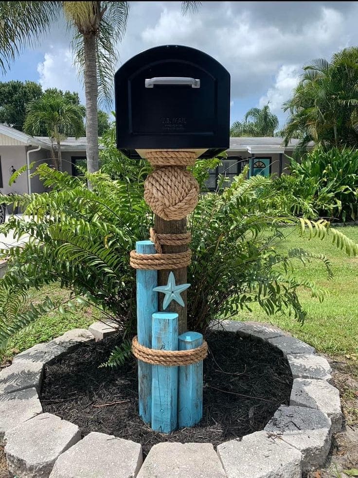 Coastal-Inspired Mailbox Oasis