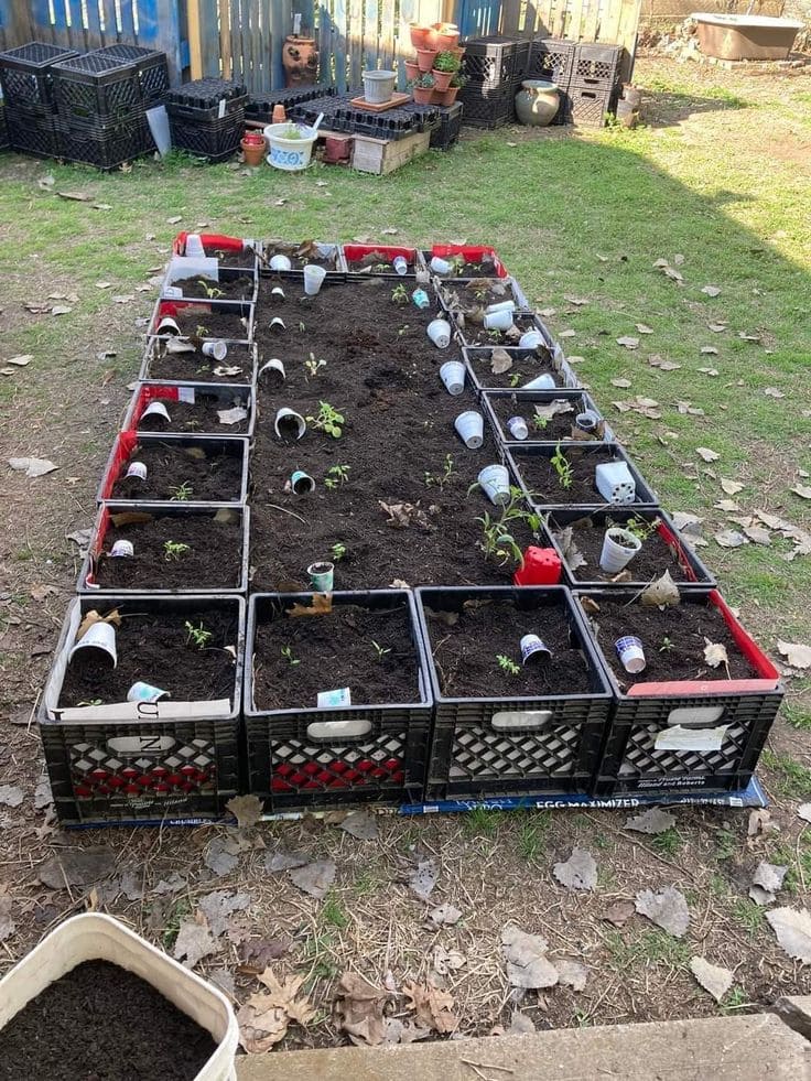 Creative Milk Crate Raised Garden