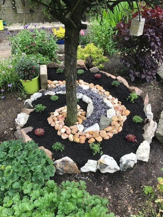 Creative Spiral Rock Garden Design