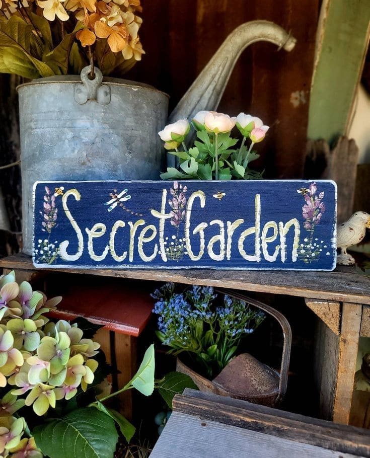 Enchanting Secret Garden Floral Sign