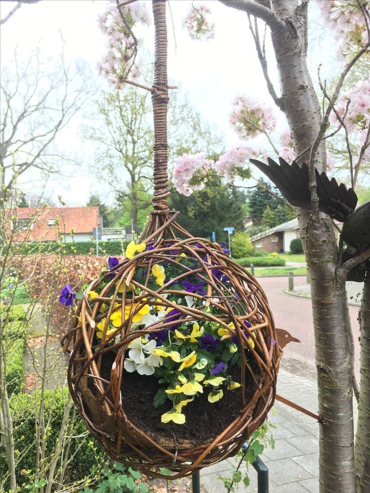 Hanging Twiggy Nest for Spring Blooms