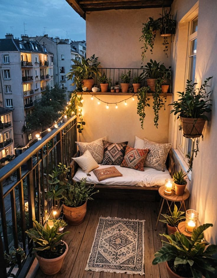 Magical Evening Balcony Garden Retreat