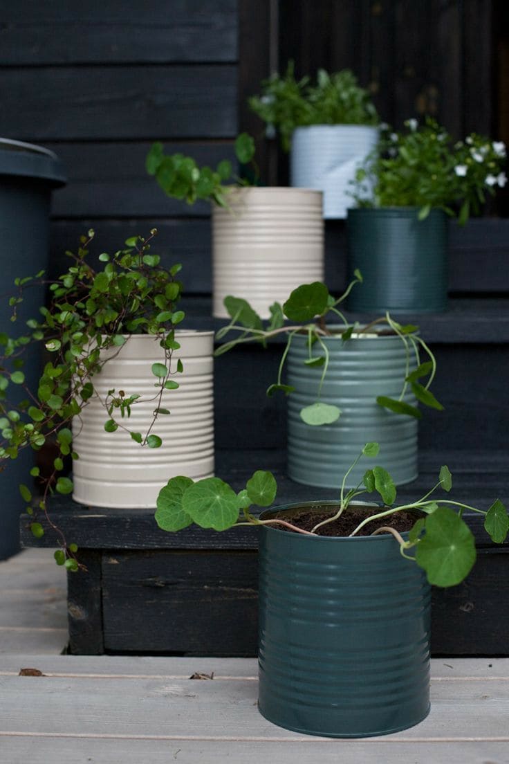 Modern Minimalist Tin Can Planters