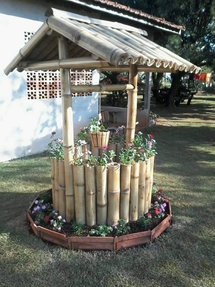 Rustic Bamboo Wishing Well