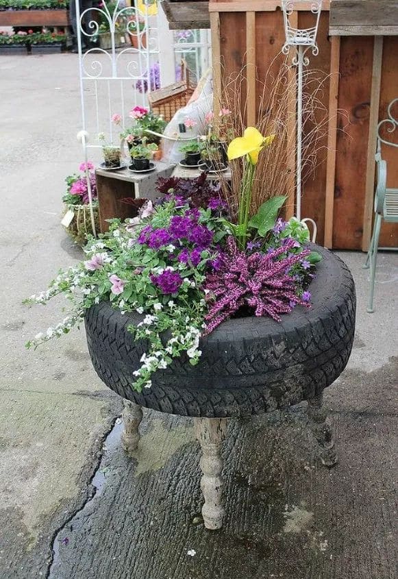 Upcycled Tire Planter