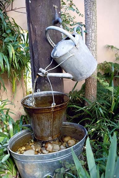 Waterfall Fountain with Buckets